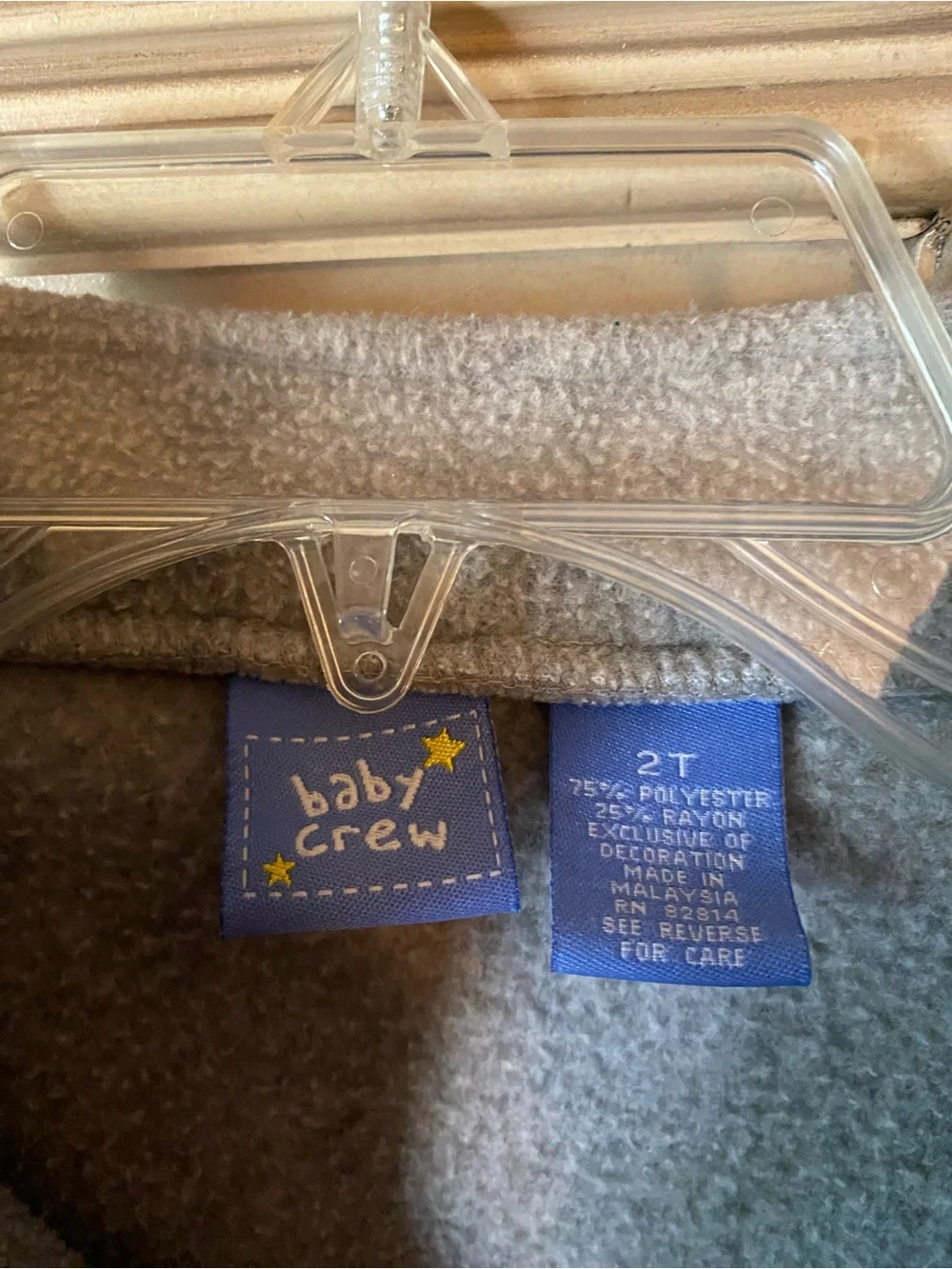 Baby Crew Gray Kids Fleece Pullover Sweater with Snowman Print, Size 2T